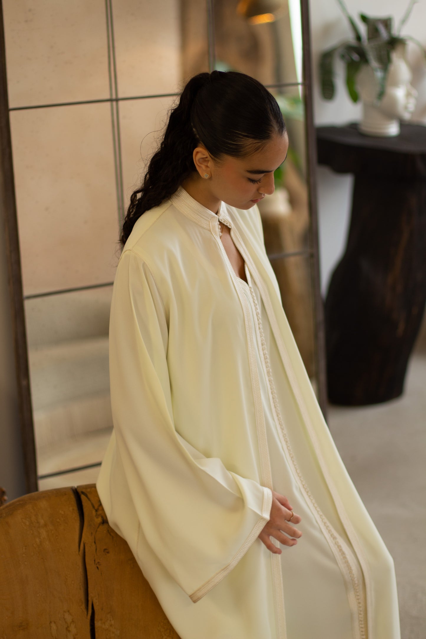 CHEMAL DRESS IN BELDI CREAM